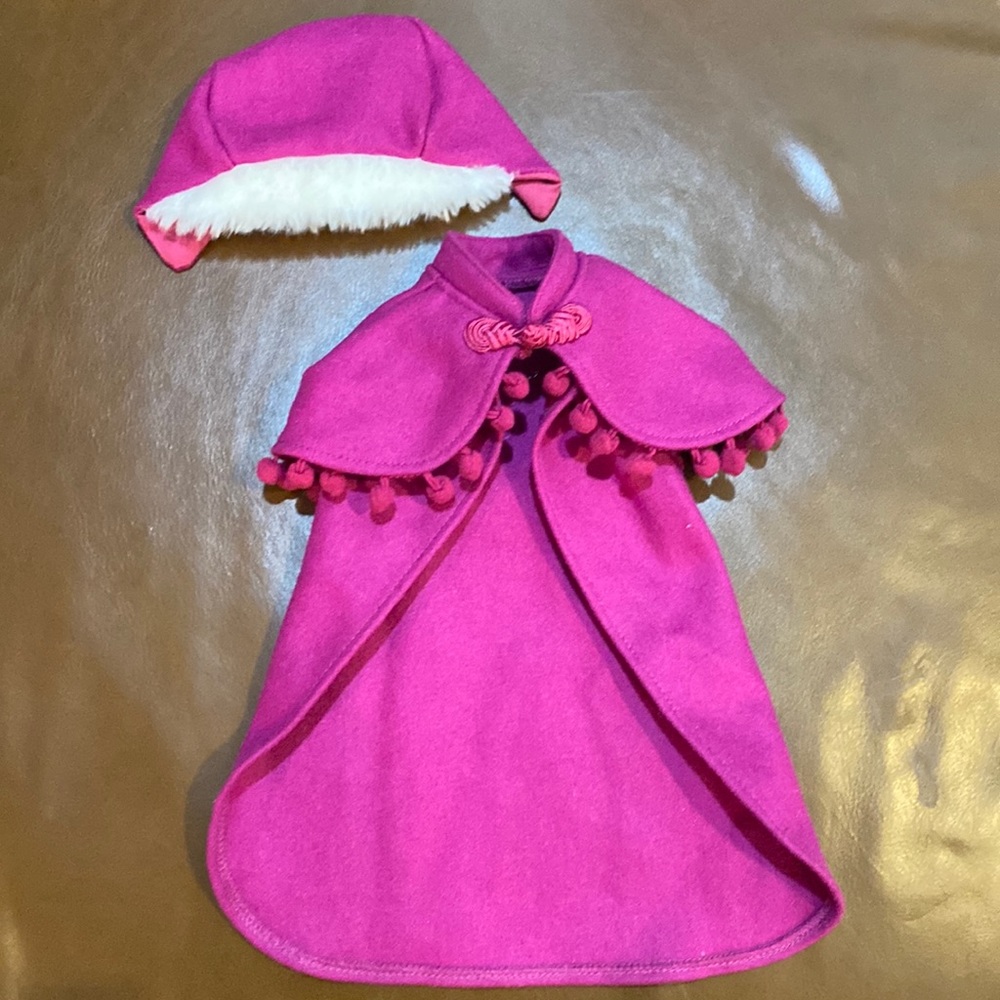 Doll cape and hat